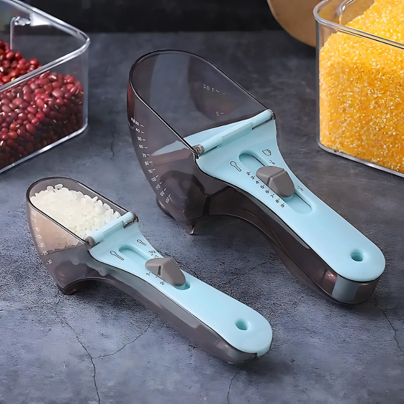 Creative Adjustable Measuring Spoons with Built-In Scale